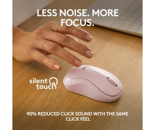 Logitech M240 Silent Wireless Mouse, Bluetooth, Rose