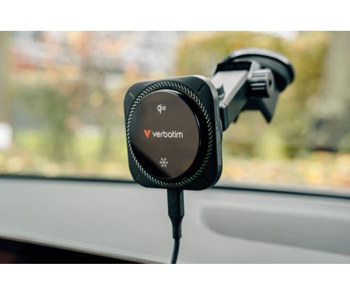 Verbatim 31860 Charge 'n' Drive Qi2 Magnetic Wireless Car Charger RGB, Black