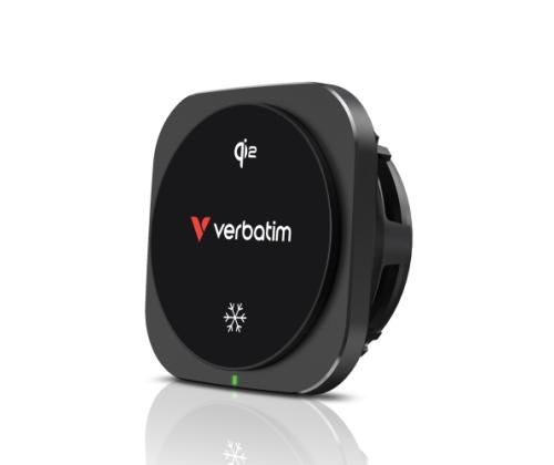 Verbatim 31861 Charge 'n' Drive Qi2 Magnetic Wireless Car Charger, Black