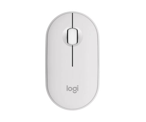 Logitech Pebble 2 M350s Wireless Mouse, RF Wireless + Bluetooth, 4000 DPI, Tonal White