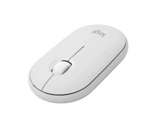 Logitech Pebble 2 M350s Wireless Mouse, RF Wireless + Bluetooth, 4000 DPI, Tonal White