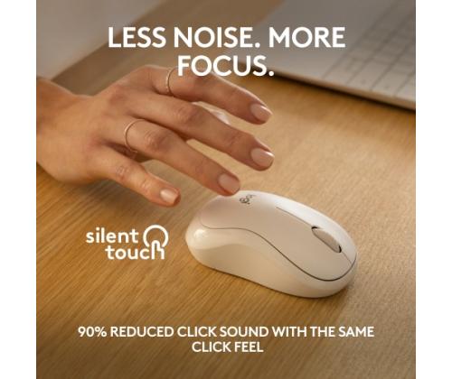 Logitech M240 Silent Wireless Mouse, Bluetooth, 4000 DPI, Off-White