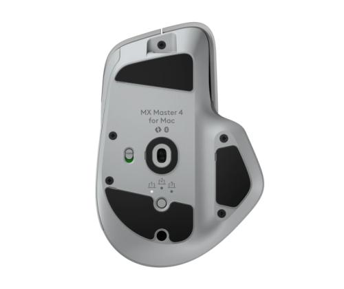 Logitech MX Master 4 for MAC Wireless Mouse RF Wireless + Bluetooth, 8000 DPI, White Silver