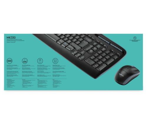 Logitech MK330 Combo Wireless Keyboard + Mouse, US INT, Black