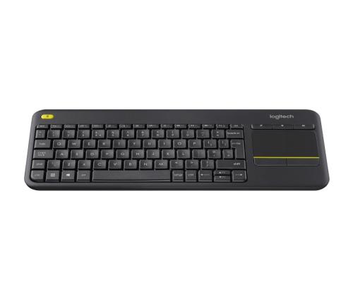 Logitech K400 Plus Touch Wireless Keyboard, RF Wireless, US, Black