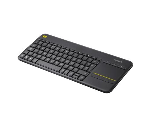 Logitech K400 Plus Touch Wireless Keyboard, RF Wireless, US, Black