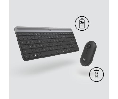 Logitech MK470 Slim Combo Wireless Keyboard + Mouse, US, Graphite
