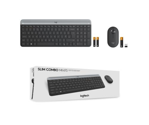 Logitech MK470 Slim Combo Wireless Keyboard + Mouse, US, Graphite