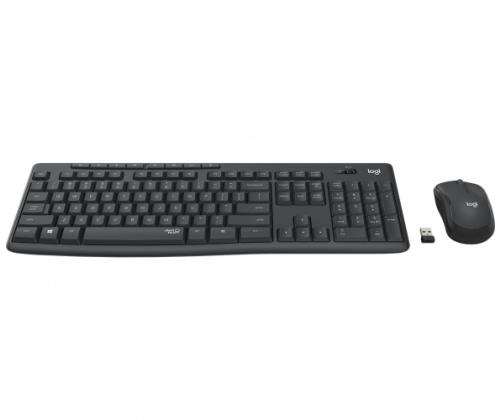 Logitech MK295 Silent Wireless Combo, wireless keyboard with mouse, black