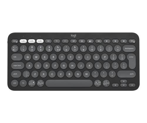 Logitech Pebble Keys 2 K380s Wireless Keyboard, RF Wireless + Bluetooth, US INT, Tonal Graphite
