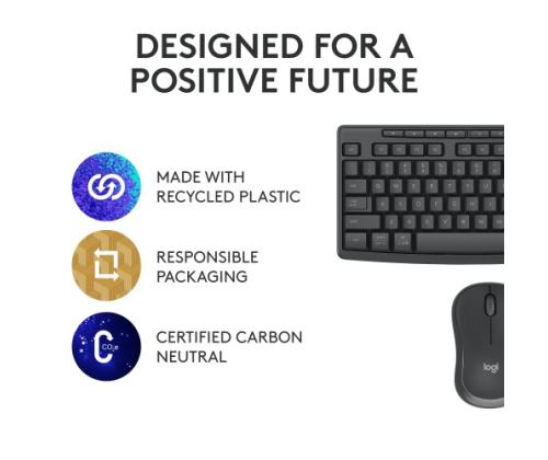 Logitech MK370 Combo for Business Wireless Keyboard + Mouse, RF Wireless+Bluetooth, US Int, Graphite