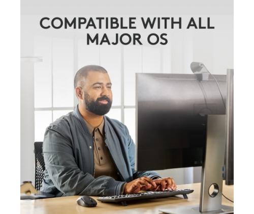 Logitech MK370 Combo for Business Wireless Keyboard + Mouse, RF Wireless+Bluetooth, US Int, Graphite