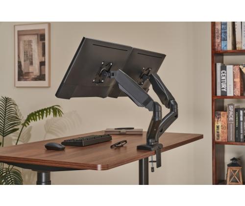 Up Up Premium Dual-Screen Monitor Arm 17-32'', VESA 75x75, 100x100, Matte Black