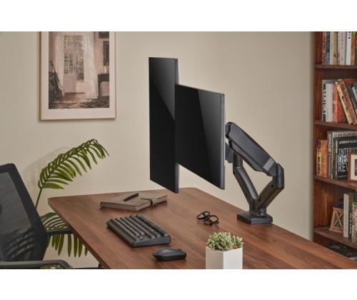 Up Up Premium Dual-Screen Monitor Arm 17-32'', VESA 75x75, 100x100, Matte Black