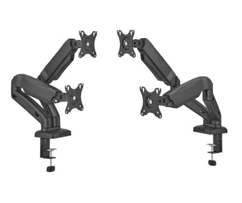 Up Up Premium Dual-Screen Monitor Arm 17-32'', VESA 75x75, 100x100, Matte Black