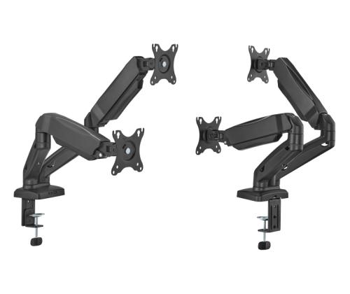 Up Up Premium Dual-Screen Monitor Arm 17-32'', VESA 75x75, 100x100, Matte Black