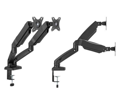 Up Up Premium Dual-Screen Monitor Arm 17-32'', VESA 75x75, 100x100, Matte Black