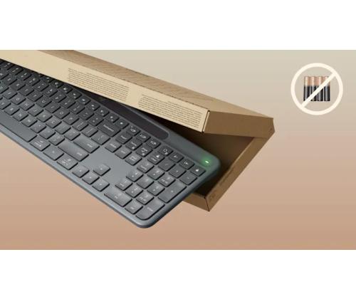Logitech Signature Slim Solar+ K980 Wireless Keyboard, RF Wireless+Bluetooth, US Int, Graphite