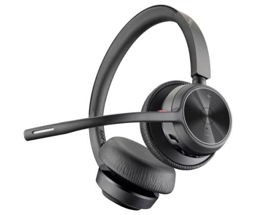 Poly Voyager 4320 UC Stereo Wireless Headset, Bluetooth, USB-A,+BT700 dongle, +Charging Stand, Black