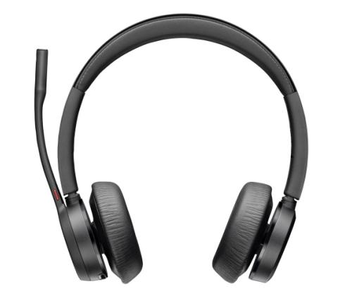 Poly Voyager 4320 UC Stereo Wireless Headset, Bluetooth, USB-A,+BT700 dongle, +Charging Stand, Black
