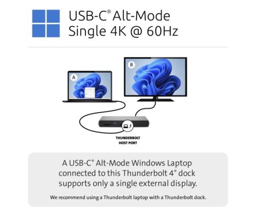 Kensington SD5760T Docking Station Thunderbolt 4 Dual 4K 96W, Grey