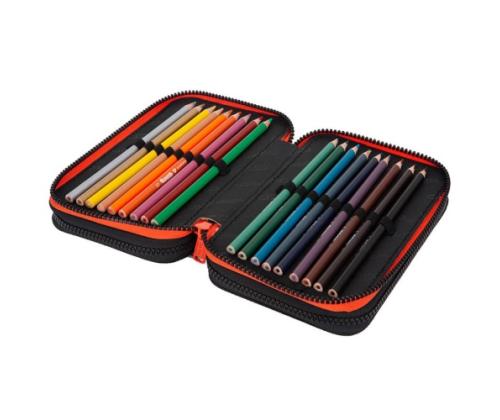 Triple decker pencil case with equipment CoolPack Jumper 3 Grey Ball