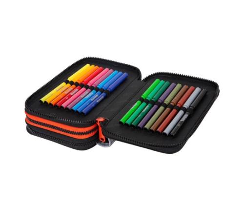 Triple decker pencil case with equipment CoolPack Jumper 3 Grey Ball