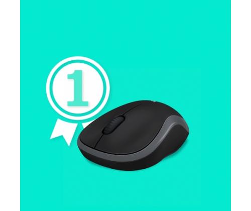 Logitech M185 Wireless Mouse, RF Wireless, 1000 DPI, Black/Grey