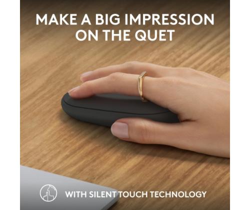 Logitech Pebble 2 M350s Wireless Mouse, RF Wireless + Bluetooth, 4000 DPI, Tonal Graphite