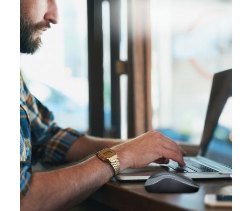 Logitech M185 Wireless Mouse, RF Wireless, 1000 DPI, Black/Grey