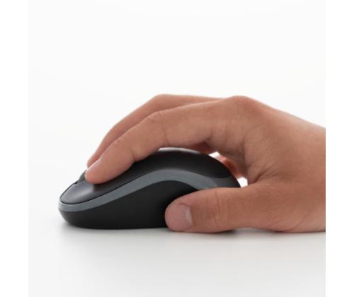 Logitech M185 Wireless Mouse, RF Wireless, 1000 DPI, Black/Grey