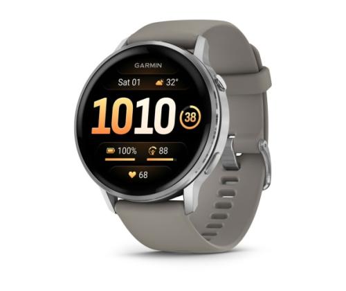 Garmin Venu 4 Smart Watch 45 mm Silver / Silver Gray Silicone Band