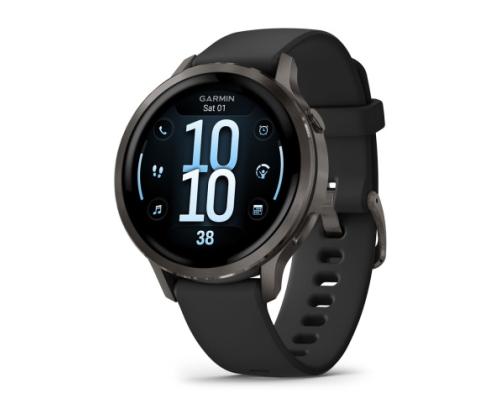 Garmin Venu 4 Smart Watch 41 mm Slate / Black Silicone Band