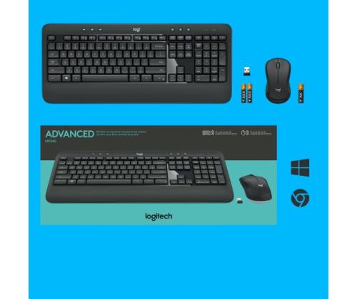 Logitech MK540 Advanced Combo Wireless Keyboard + Mouse, US, Black