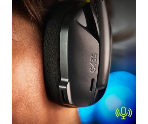 Logitech G435 LIGHTSPEED Wireless Gaming Headset, Black and Neon Yellow