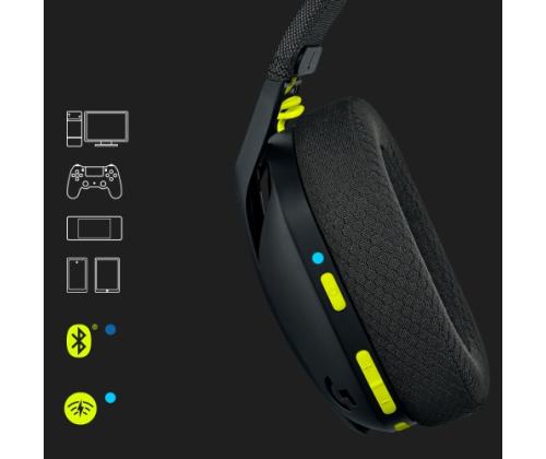 Logitech G435 LIGHTSPEED Wireless Gaming Headset, Black and Neon Yellow