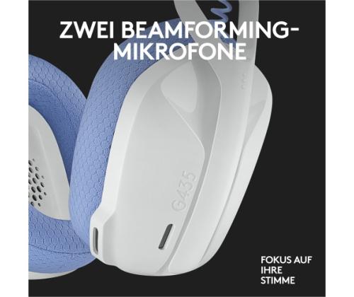 Logitech G435 LIGHTSPEED Wireless Gaming Headset, Bluetooth, Off White and Lilac