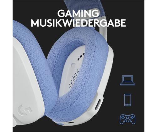 Logitech G435 LIGHTSPEED Wireless Gaming Headset, Bluetooth, Off White and Lilac