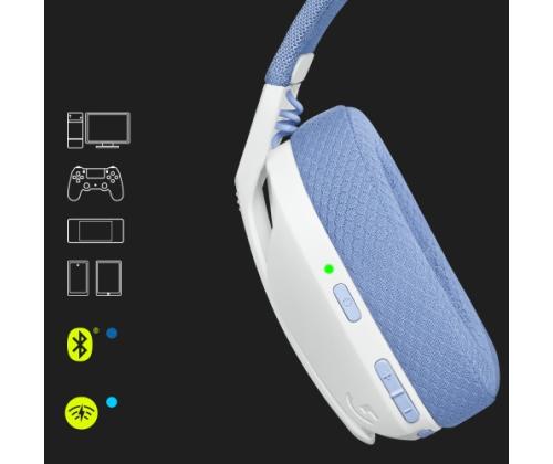 Logitech G435 LIGHTSPEED Wireless Gaming Headset, Bluetooth, Off White and Lilac