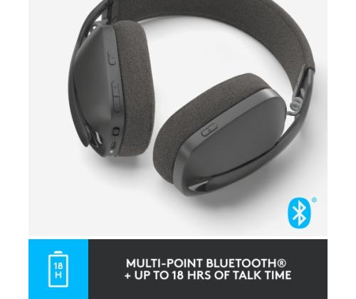 Logitech Zone Vibe 100 Wireless Headphones, Bluetooth, Graphite (SPEC)