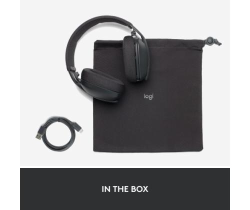 Logitech Zone Vibe 100 Wireless Headphones, Bluetooth, Graphite (SPEC)