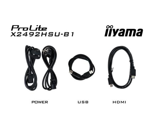 iiyama ProLite X2492HSU-B1 Monitor 24'' IPS, FHD 1920x1080, 3 ms, 300 cd/m2, 120 Hz, Black