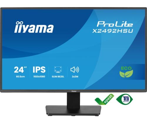 iiyama ProLite X2492HSU-B1 Monitor 24'' IPS, FHD 1920x1080, 3 ms, 300 cd/m2, 120 Hz, Black