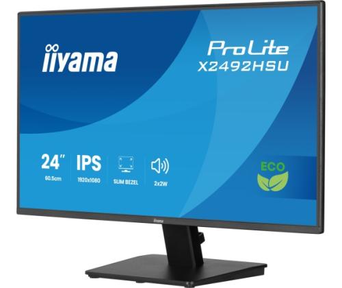 iiyama ProLite X2492HSU-B1 Monitor 24'' IPS, FHD 1920x1080, 3 ms, 300 cd/m2, 120 Hz, Black