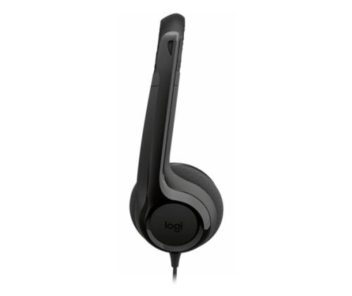 Logitech H390 Wired Headset, USB-C, Black