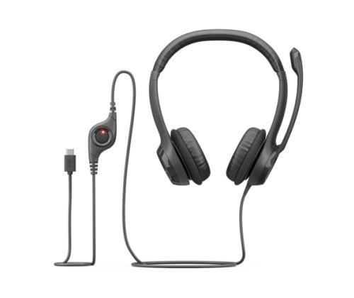 Logitech H390 Wired Headset, USB-C, Black