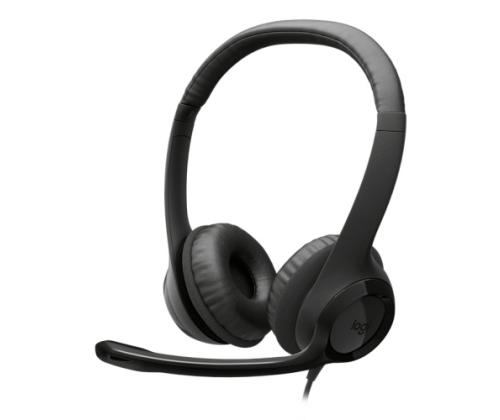 Logitech H390 Wired Headset, USB-C, Black