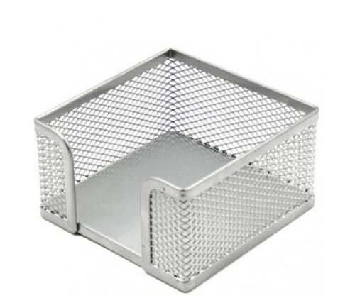 Note paper box Forpus, 9.5x9.5cm, silver, perforated metal 1005-007