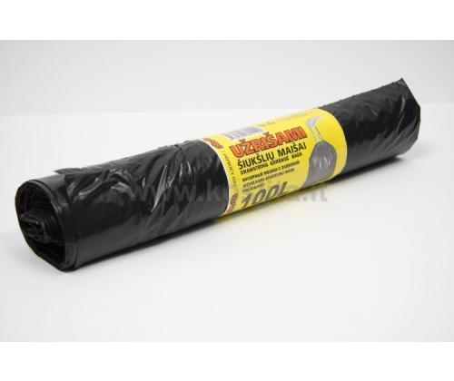 Drawstring Trash Bags, 100l/10pcs., 35 mikr.