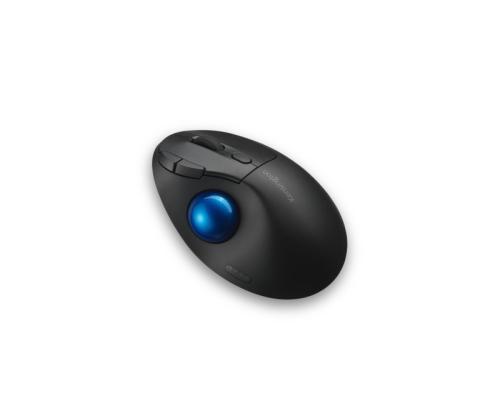 Kensington ProFit Ergo TB450 Trackball Wireless Mouse, RF Wireless + Bluetooth, 1600 DPI, Black/Blue